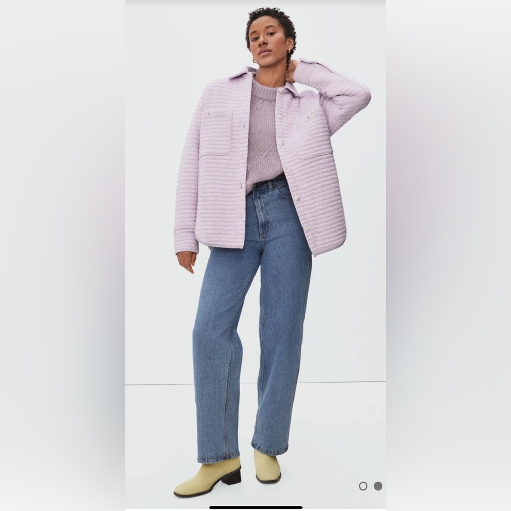 NWT Everlane The Organic Cotton Quilted Shirt Jacket